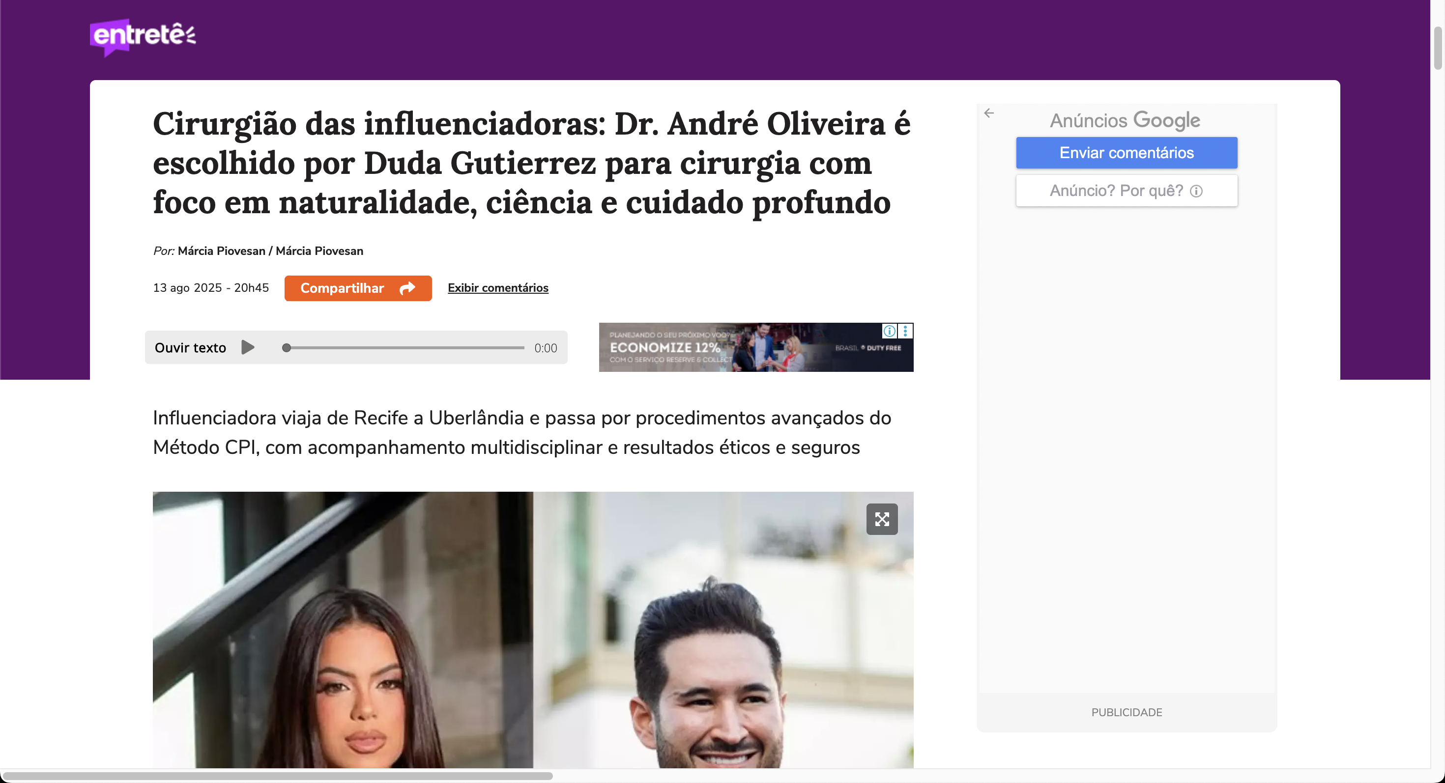 Matéria na imprensa sobre o Dr. André Oliveira