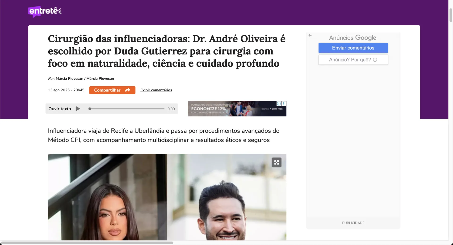 Matéria na imprensa sobre o Dr. André Oliveira